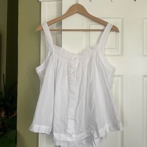 White Women's Button-Front Sleeveless Top